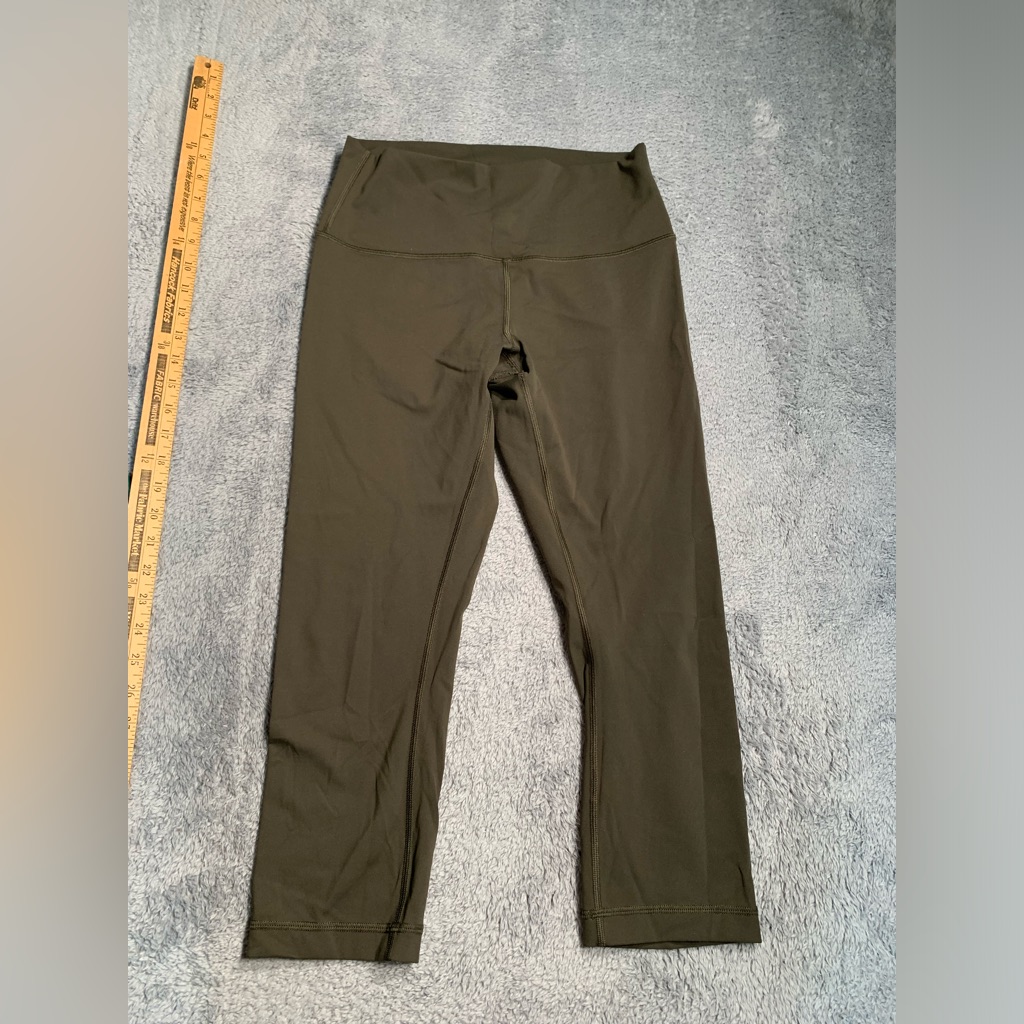 Lululemon Wunder Under Crop High Rise Luxtreme 8 Green Olive